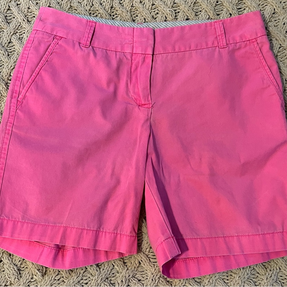 J.Crew Factory Chino Broken-In Neon Pink Shorts Size 2